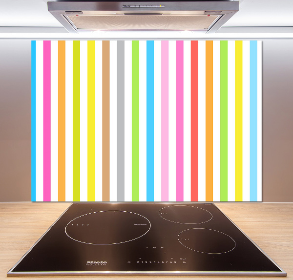 Pannello paraschizzi cucina con strisce colorate