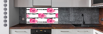 Rivestimento parete cucina con motivo a rose