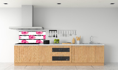 Rivestimento parete cucina con motivo a rose