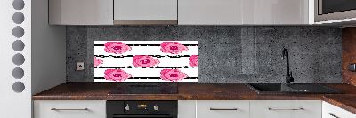 Rivestimento parete cucina con motivo a rose