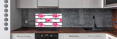 Rivestimento parete cucina con motivo a rose
