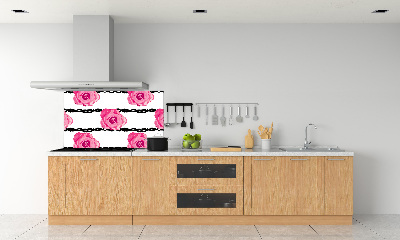Rivestimento parete cucina con motivo a rose