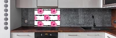 Rivestimento parete cucina con motivo a rose