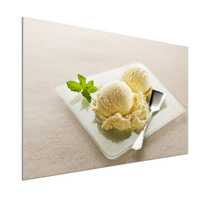 Rivestimento parete cucina con decorazione a forma di gelato su un piatto