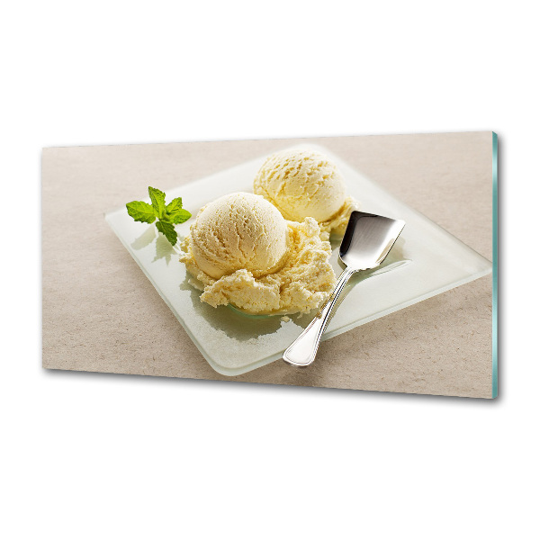 Rivestimento parete cucina con decorazione a forma di gelato su un piatto