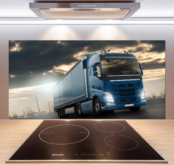 Pannello paraschizzi cucina con stampa raffigurante un camion