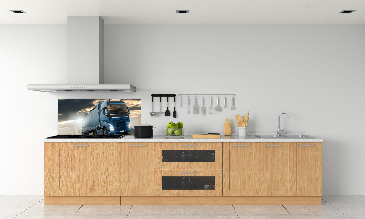 Pannello paraschizzi cucina con stampa raffigurante un camion