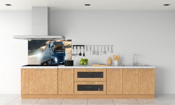 Pannello paraschizzi cucina con stampa raffigurante un camion