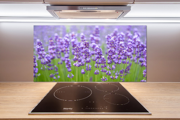Rivestimento parete cucina con motivo lavanda