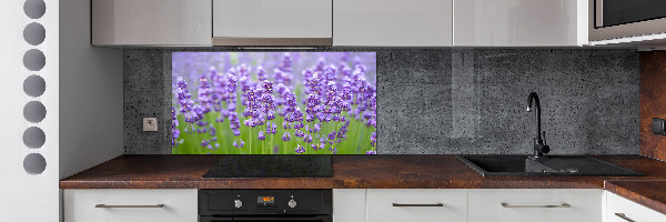 Rivestimento parete cucina con motivo lavanda