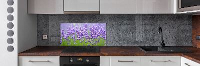 Rivestimento parete cucina con motivo lavanda
