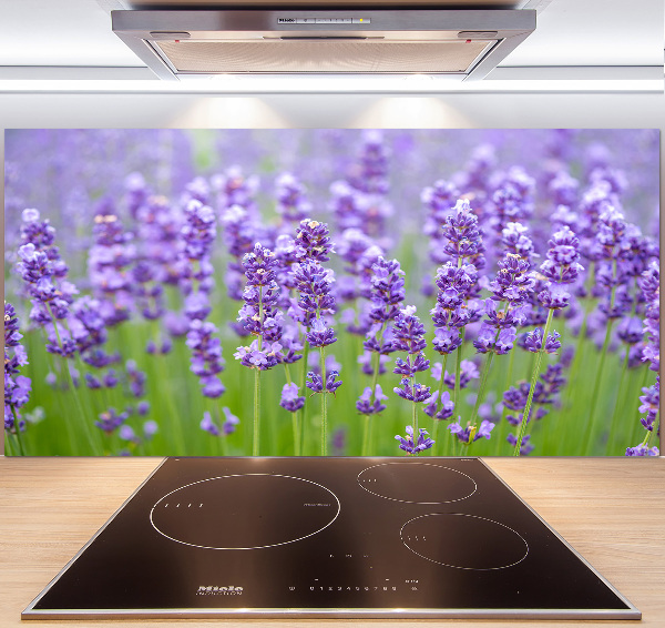Rivestimento parete cucina con motivo lavanda
