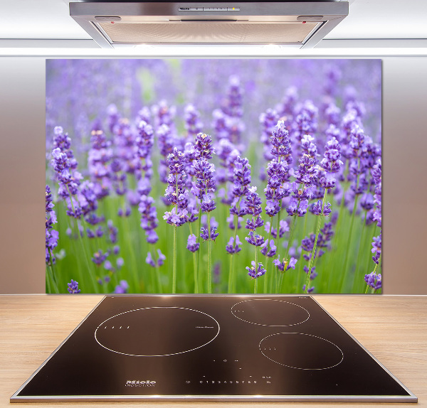 Rivestimento parete cucina con motivo lavanda