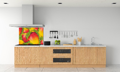 Rivestimento parete cucina con finitura in colore mango