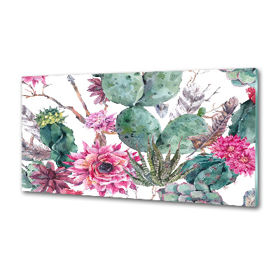 Rivestimento parete cucina con motivo cactus