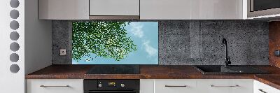 Rivestimento parete cucina con motivo Foglie nel cielo