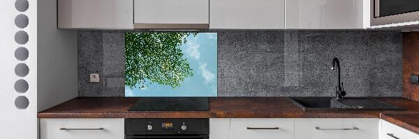 Rivestimento parete cucina con motivo Foglie nel cielo