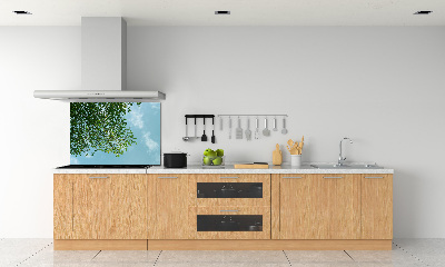 Rivestimento parete cucina con motivo Foglie nel cielo