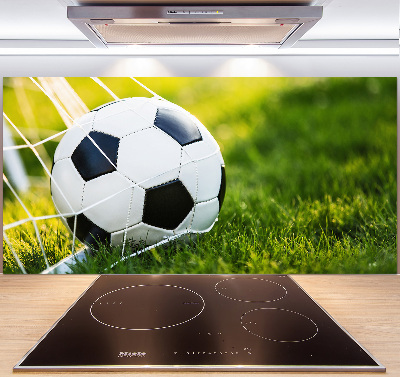 Rivestimento parete cucina con motivo decorativo raffigurante una palla in porta