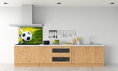 Rivestimento parete cucina con motivo decorativo raffigurante una palla in porta