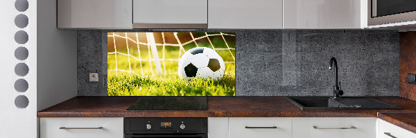 Pannello retrocucina con grafica «La palla è in porta»