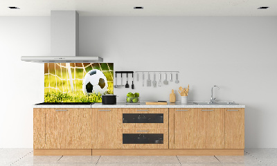 Pannello retrocucina con grafica «La palla è in porta»