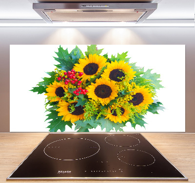 Pannello retrocucina con motivo di un mazzo di girasoli