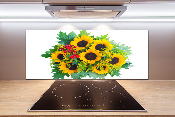 Pannello retrocucina con motivo di un mazzo di girasoli