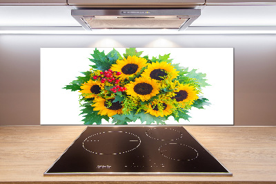 Pannello retrocucina con motivo di un mazzo di girasoli