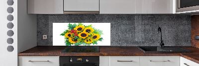 Pannello retrocucina con motivo di un mazzo di girasoli