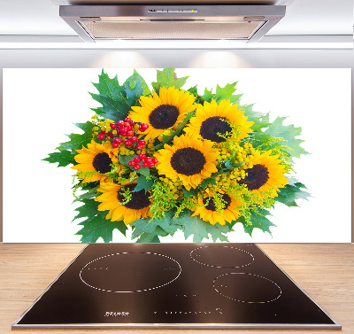 Pannello retrocucina con motivo di un mazzo di girasoli
