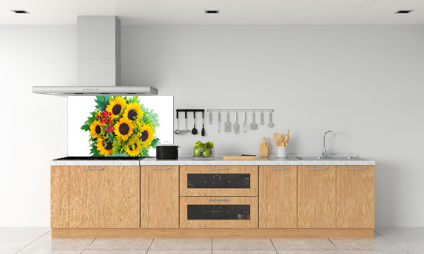 Pannello retrocucina con motivo di un mazzo di girasoli
