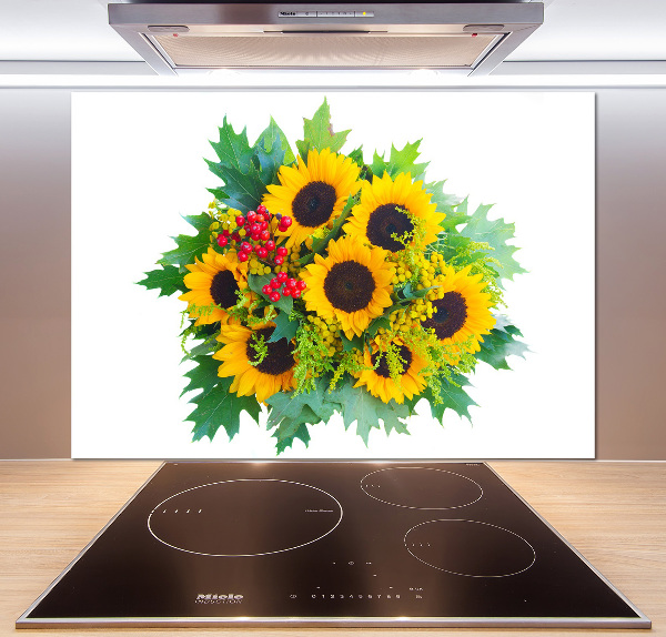 Pannello retrocucina con motivo di un mazzo di girasoli
