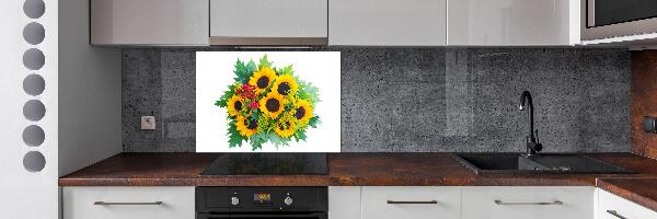 Pannello retrocucina con motivo di un mazzo di girasoli