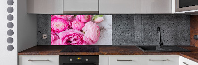 Rivestimento parete cucina con motivo di rose selvatiche