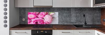 Rivestimento parete cucina con motivo di rose selvatiche