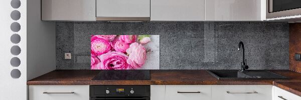 Rivestimento parete cucina con motivo di rose selvatiche