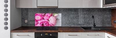 Rivestimento parete cucina con motivo di rose selvatiche