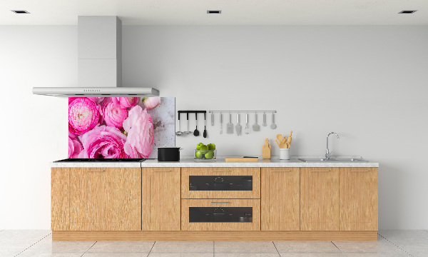 Rivestimento parete cucina con motivo di rose selvatiche