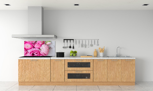 Rivestimento parete cucina con motivo di rose selvatiche