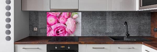 Rivestimento parete cucina con motivo di rose selvatiche