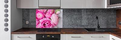 Rivestimento parete cucina con motivo di rose selvatiche