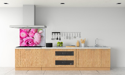 Rivestimento parete cucina con motivo di rose selvatiche