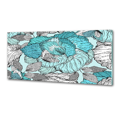 Rivestimento parete cucina con motivo floreale