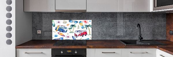 Rivestimento parete cucina con decoro a tema surf