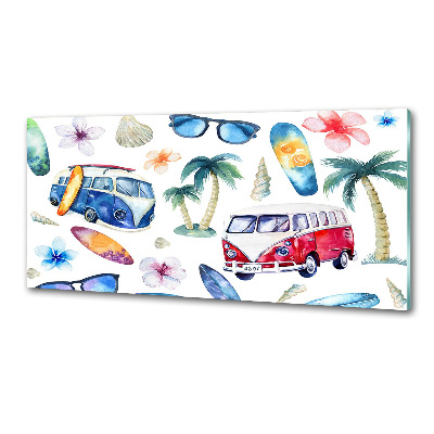 Rivestimento parete cucina con decoro a tema surf