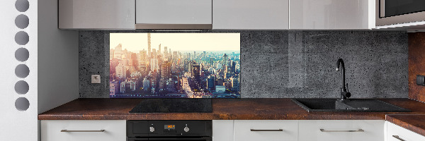Pannello paraschizzi cucina con stampa con vista a volo d'uccello su New York