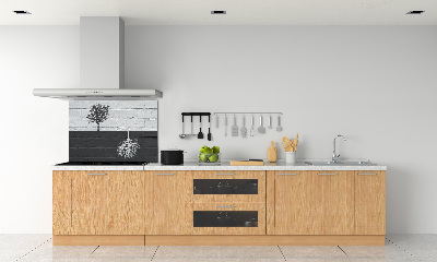 Rivestimento parete cucina con motivo di alberi