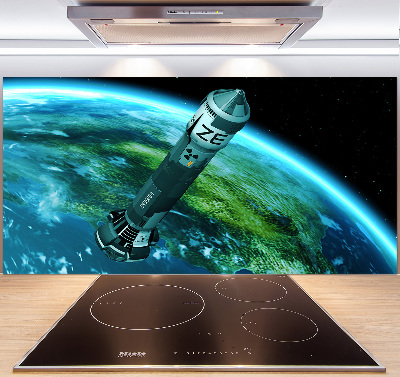 Rivestimento parete cucina con motivo Missile nucleare