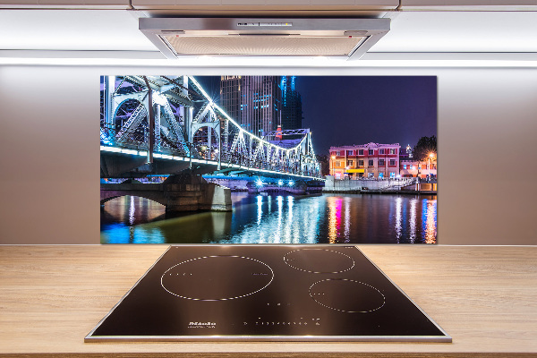 Rivestimento parete cucina con motivo Ponte di Shanghai